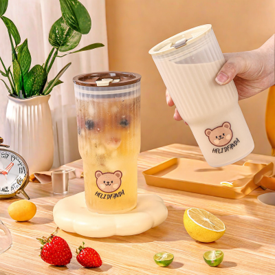 WORTHBU كوب ماء لطيف مقاوم للتسرب مع غطاء للسفر وا...