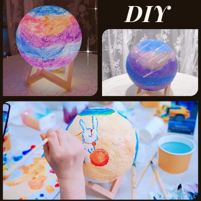 مصباح قمر ليد ثلاثي الأبعاد لغرفة النوم ، إضاءة لي...