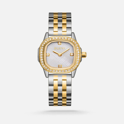 ساعة نسائيه من إلڤي بلون فضي وذهبي