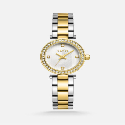 ساعة نسائيه من إلڤي بلون فضي وذهبي