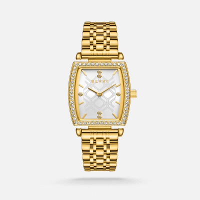 ساعة نسائيه من إلڤي باللون الذهبي