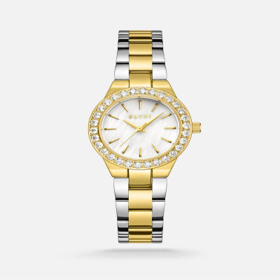 ساعة نسائيه من إلڤي بلون فضي وذهبي