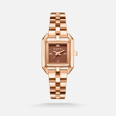 ساعة إلڤي النسائيه بلون روز قولد