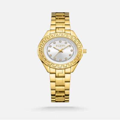 ساعة إلڤي النسائيه باللون الذهبي