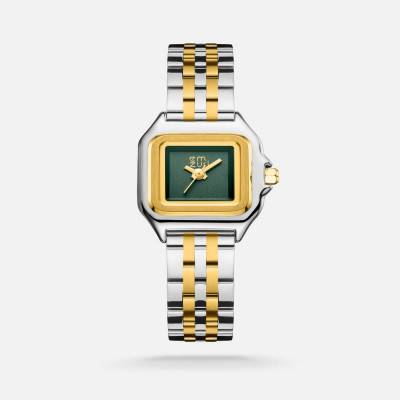 ساعة نسائيه كلاسيك بلون فضي وذهبي
