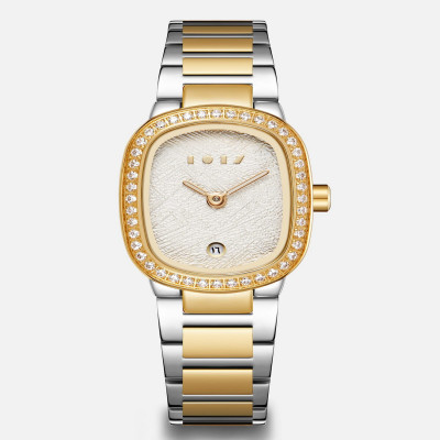 ساعة سٍدره النسائيه بلون ذهبي وفضي