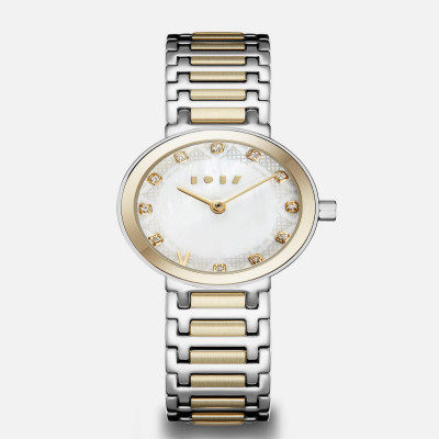 ساعة نوره النسائيه بلون فضي وذهبي