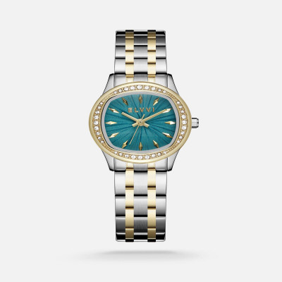 ساعة نسائيه ستيل بلون فضي وذهبي