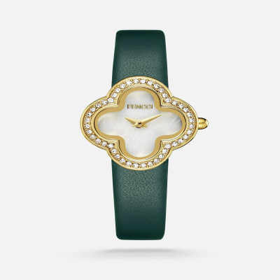 ساعة نسائيه من الجلد بلون أخضر