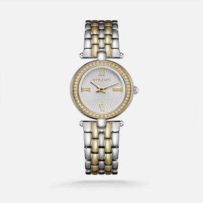 ساعة نسائيه ستيل بلون فضي وذهبي