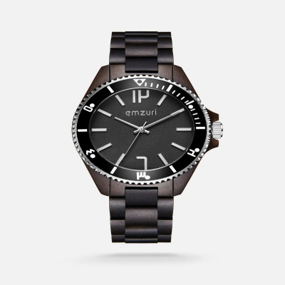 ساعة رجاليه بسير خشبي بلون بني