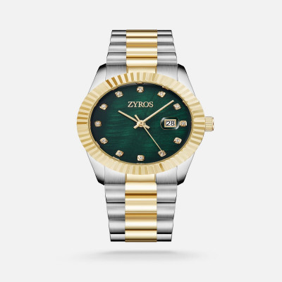 ساعة نسائية بسير ستيل بلون ذهبي وفضي