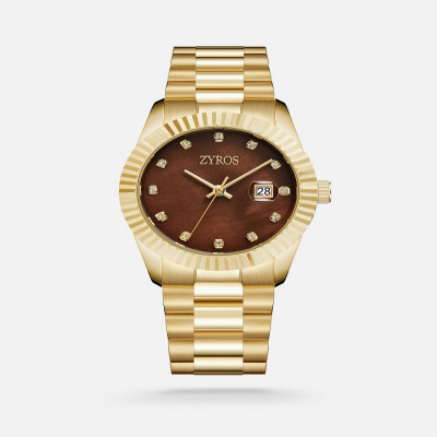 ساعة نسائية بسير ستيل بلون ذهبي