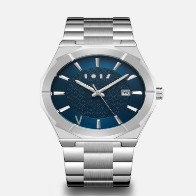 ساعة رجاليه من آن باللون الفضي