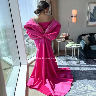 Eighree Fuchsia Saudi Arabia Prom Dresses Stain Sp...