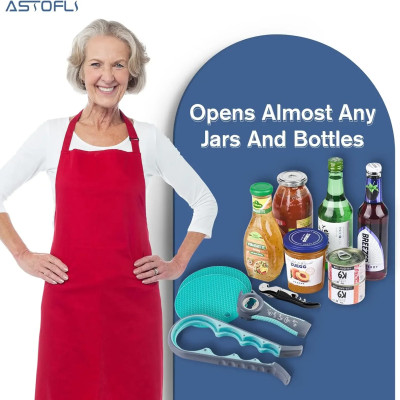 قابض فتاحة الزجاجات الصديق لكبار السن - أداة مطاطي...