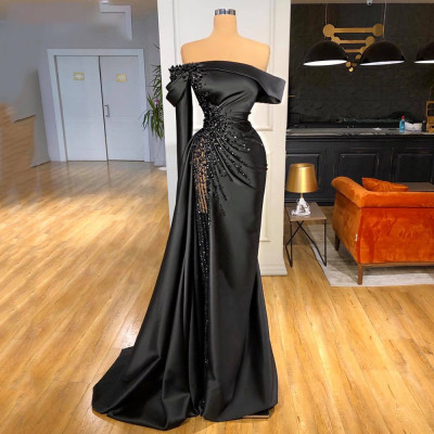 Lily Off-shoulder Black Pageant Party Gown Luxury...