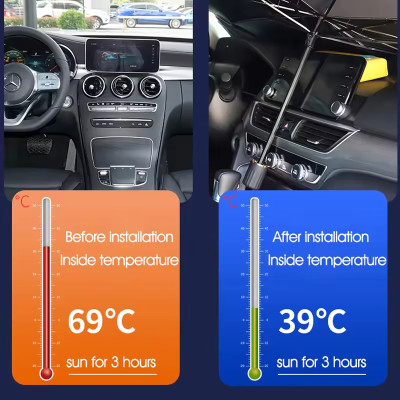 مظلة سيارة كبيرة قابلة للطي مضادة للآشعة الفوق بال...