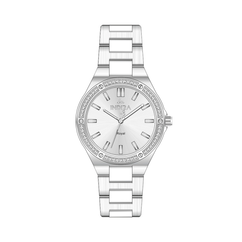 ساعه نسائيه بفصوص زركون دقة الألماس ضد الماء من ان...