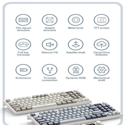 لوحة مفاتيح ميكانيكية لاسلكية Attack Shark K86، هي...