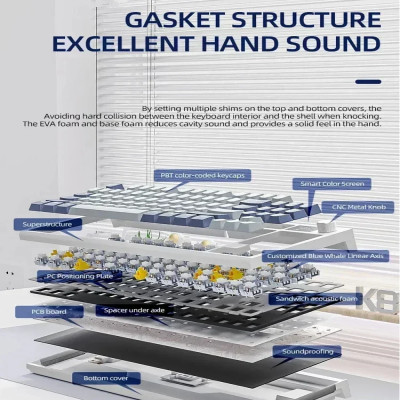 لوحة مفاتيح ميكانيكية لاسلكية Attack Shark K86، هي...
