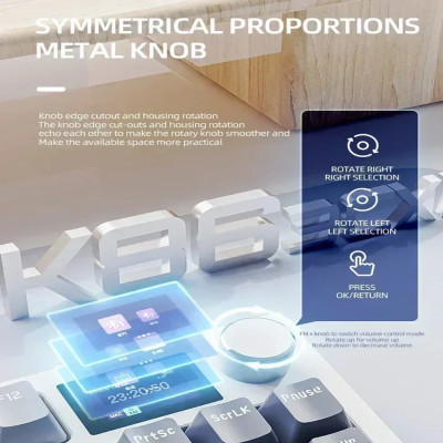 لوحة مفاتيح ميكانيكية لاسلكية Attack Shark K86، هي...