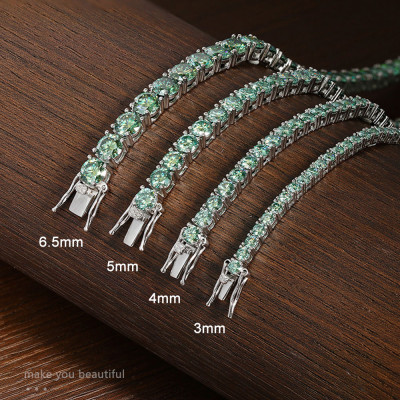 KNOBSPIN D VVS الأصلي الأخضر مويسانيتي أساور التنس...