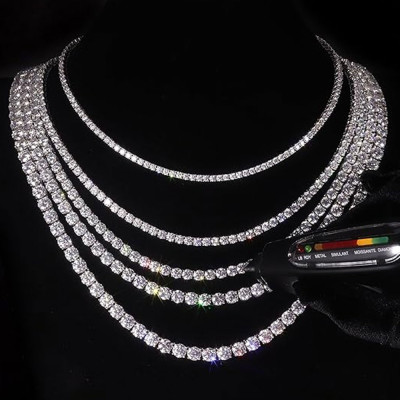 KNOBSPIN GRA معتمد مويسانيتي تنس قلادة 2/3/4/5/6.5...