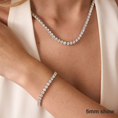 KNOBSPIN GRA معتمد مويسانيتي تنس قلادة 2/3/4/5/6.5...