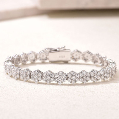 KNOBSPIN جميع 2 مللي متر مويسانيتي سوار للتنس كامل...