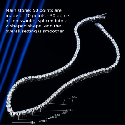 0.1-0.5ct مويسانيتي ضياء امرأة قلادة الفضة قلادة ل...