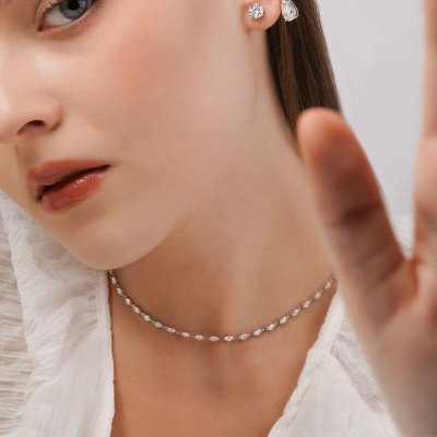 KNOBSPIN 14.35-19ct ماركيز قص مويسانيتي تنس القلائ...