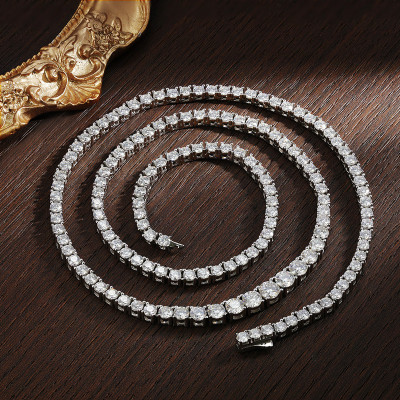 KNOBSPIN D اللون مويسانيتي تنس قلادة 925 فضة مطلي...