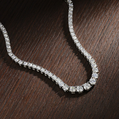 KNOBSPIN D اللون مويسانيتي تنس قلادة 925 فضة مطلي...