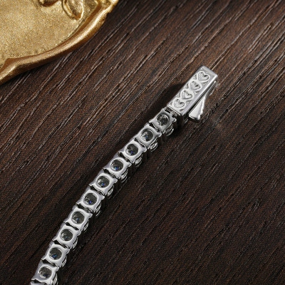 KNOBSPIN D اللون مويسانيتي تنس قلادة 925 فضة مطلي...