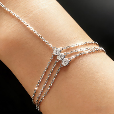 KNOBSPIN مويسانيتي فنجر أساور للنساء GRA معتمد 3 م...