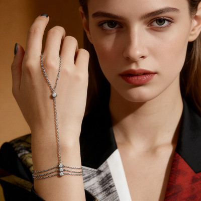 KNOBSPIN مويسانيتي فنجر أساور للنساء GRA معتمد 3 م...