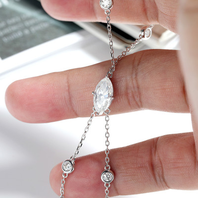 KNOBSPIN D VVS1 مويسانيتي فنجر أساور للنساء بوهيمي...