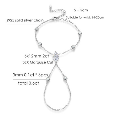 KNOBSPIN D VVS1 مويسانيتي فنجر أساور للنساء بوهيمي...