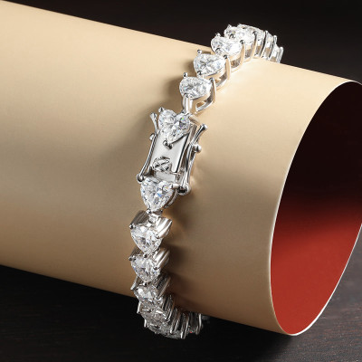 KNOBSPIN D VVS1 سوار تنس مويسانيتي على شكل قلب أصل...