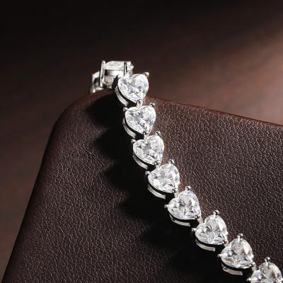 KNOBSPIN D VVS1 سوار تنس مويسانيتي على شكل قلب أصل...