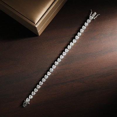 KNOBSPIN D VVS1 سوار تنس مويسانيتي على شكل قلب أصل...