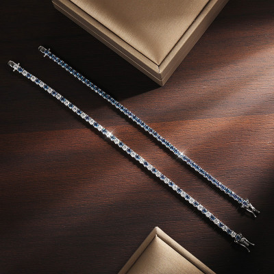 أساور تنس المويسانيت باللون الأزرق للرجال والنساء...