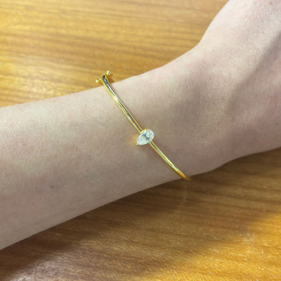 KNOBSPIN 1CT الكمثرى قطع مويسانيتي أساور للنساء GR...