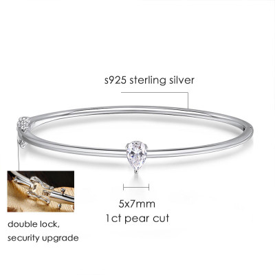 KNOBSPIN 1CT الكمثرى قطع مويسانيتي أساور للنساء GR...