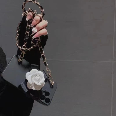 Crossbody Strap Metal Long Chain Phone Case For iP...