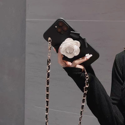 Crossbody Strap Metal Long Chain Phone Case For iP...