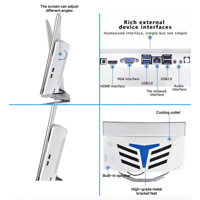 شاشة 32 بوصة Core I7 Pc Gamer I9 Monoblock منحنية...