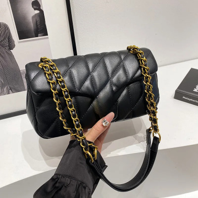 حقيبة نسائية على طراز تويد 2025 حقيبة بسلسلة مبطنة...