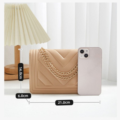 حقيبة صغيرة مربعة بحزام من سلسلة PU للنساء ، حقيبة...